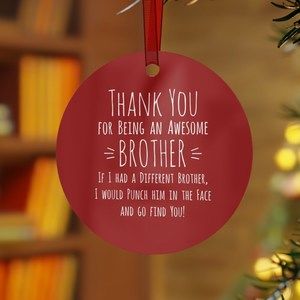 Custom Personalized Funny Adult Sibling Brother Ornament Gift Brother Punch